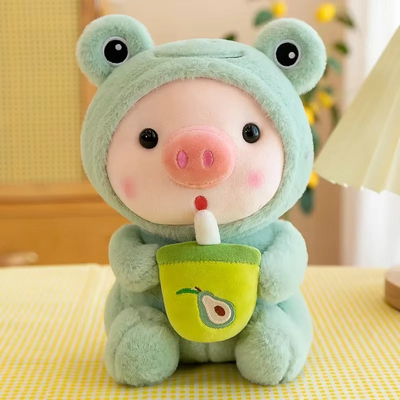 Avocado Juice Piggy in Froggy Onesie