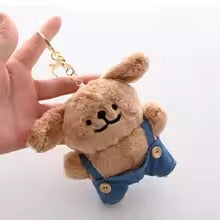 Smiling Brown Puppy Plush Keychain
