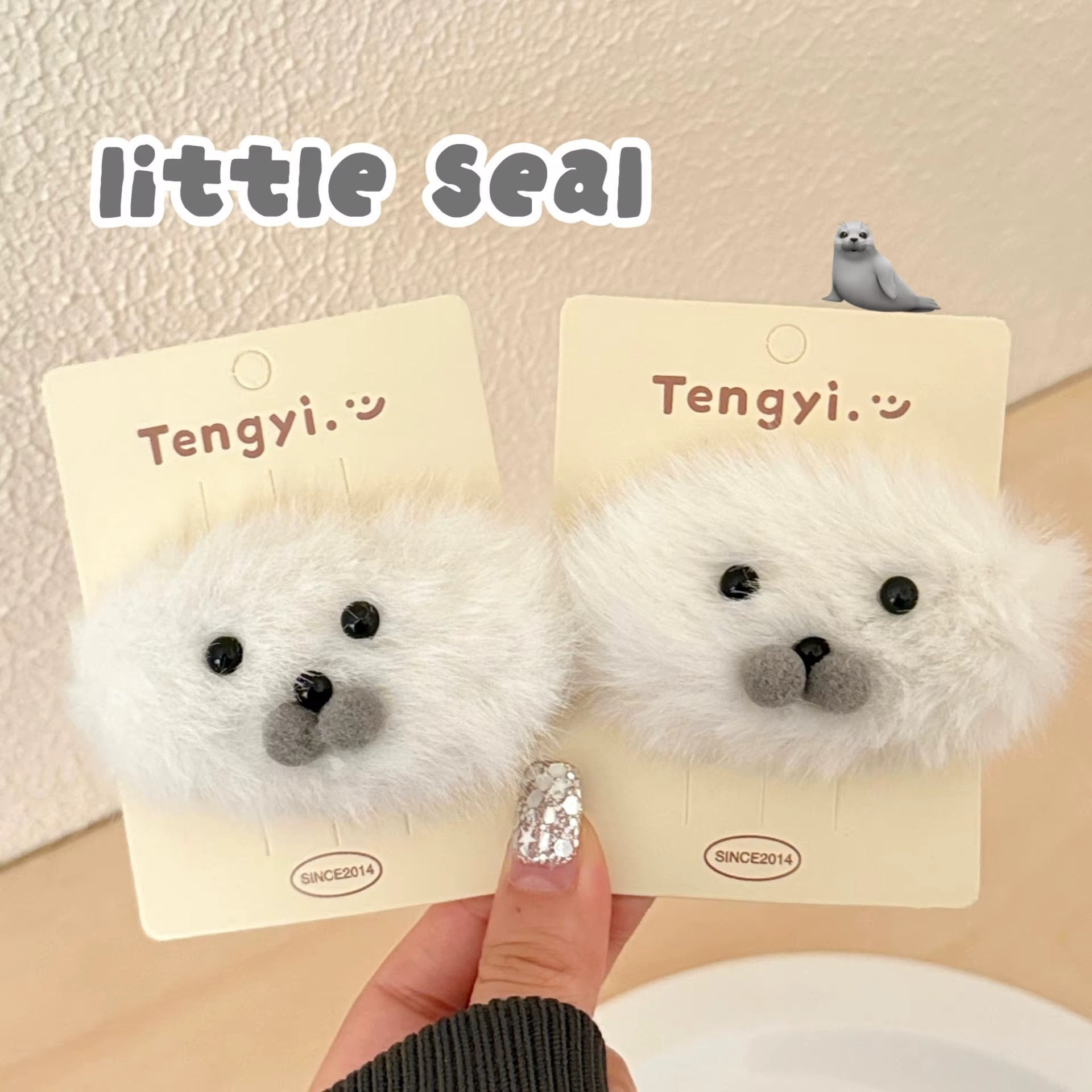 Arctic Seal Plush Hair Clip
